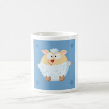 Cute circle sheep coffee mugs