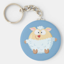 Cute circle sheep key chain