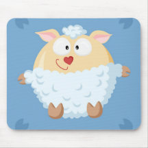 Cute circle sheep mouse pads