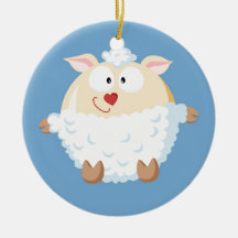 Cute circle sheep ornament