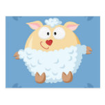 Cute circle sheep post card