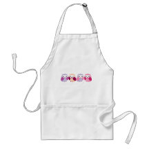Cute Colourful Owls - Pink and Purple Pastels Apron