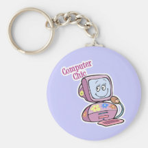 Cute Computer Chic Design Keychain