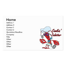 cute cookin cooking lobster cartoon business card template