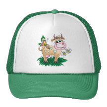 Cute Cow & Butterfly Trucker Hat