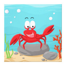 Cute crab canvas print