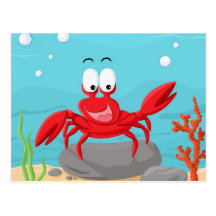 cute crab post cards