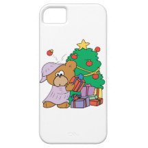cute curious christmas bear iPhone 5 covers
