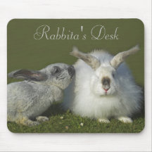 Cute Customisable Angora Rabbit Mousepad