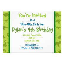 Cute Dinosaur Birthday Party Invitation Templates