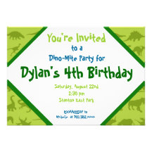 Cute Dinosaur Birthday Party Invitation Templates