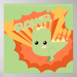 Cute Dinosaur Rawr Posters