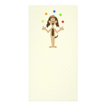 Cute Dog Cartoon. Juggler. Personalized Photo Card