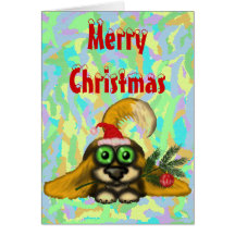 Cute dog funny Merry Christmas card design
