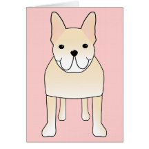 Cute Dog. Pale Cream French Bulldog. Greeting Cards