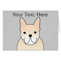 Cute Dog. Pale Cream French Bulldog. Card