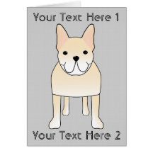 Cute Dog. Pale Cream French Bulldog. Cards