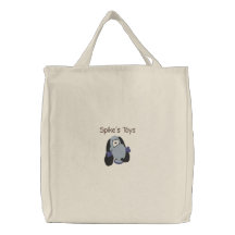 Cute Doggie Head with Bone Embroidery Pattern Embroidered Bags