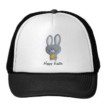 Cute Easter Bunny with chicken Hat