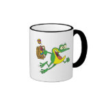 cute easter froggy frog with egg basket coffee mug