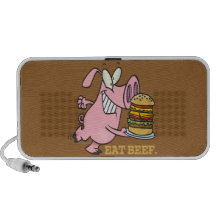 cute eat beef burger piggy pig cartoon iPod speaker