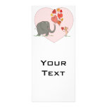 cute elephant and mouse valentine love vector rack cards