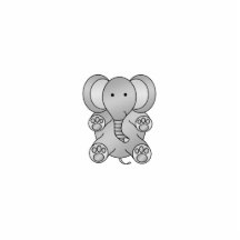 Cute elephant pink purple stripes photo cutout