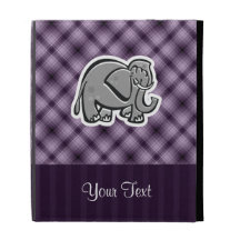 Cute Elephant; Purple iPad Folio Cover