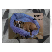 Cute English Bulldog Happy Retirement card!