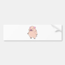 Cute Fat Pig Bumper Stickers