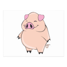 Cute Fat Pig Post Card