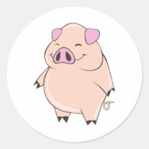 Cute Fat Pig Sticker