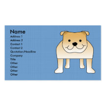Cute Fawn Bulldog Cartoon Business Cards