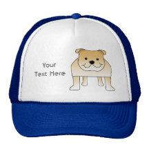 Cute Fawn Bulldog Cartoon Mesh Hat