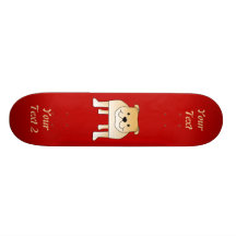 Cute Fawn Bulldog Cartoon Skateboard Deck