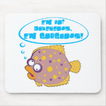 Cute flounder fish mouse pad