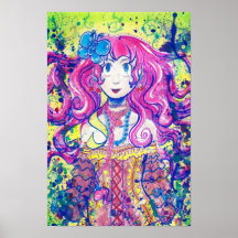 Cute Flower Girl Poster