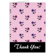 Cute Flower Pattern on Pale Pink Greeting Cards