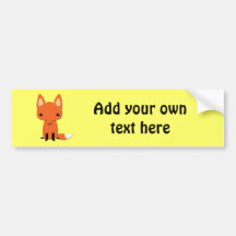 Cute fox customisable bumper sticker
