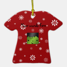 Cute Frankenstein red snowflakes Ornaments