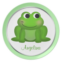 Cute Froggy - Personalised 10" Light Green Plate