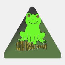 Cute Frogs Green With Background Sticker