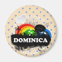 Cute Fruity Dominica Refrigerator Magnet