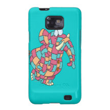 cute funny quilted patchwork elephant samsung galaxy s case
