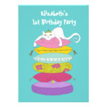 Cute funny whimsical girls birthday party Invites