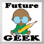 cute future geek black baby posters