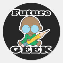 cute future geek black baby sticker
