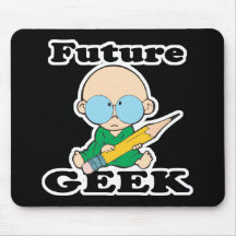 cute future geek white baby mouse mats