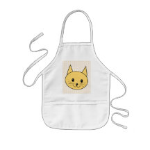 Cute Ginger Cat. Check background. Apron