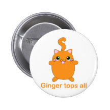 cute ginger cat pinback button